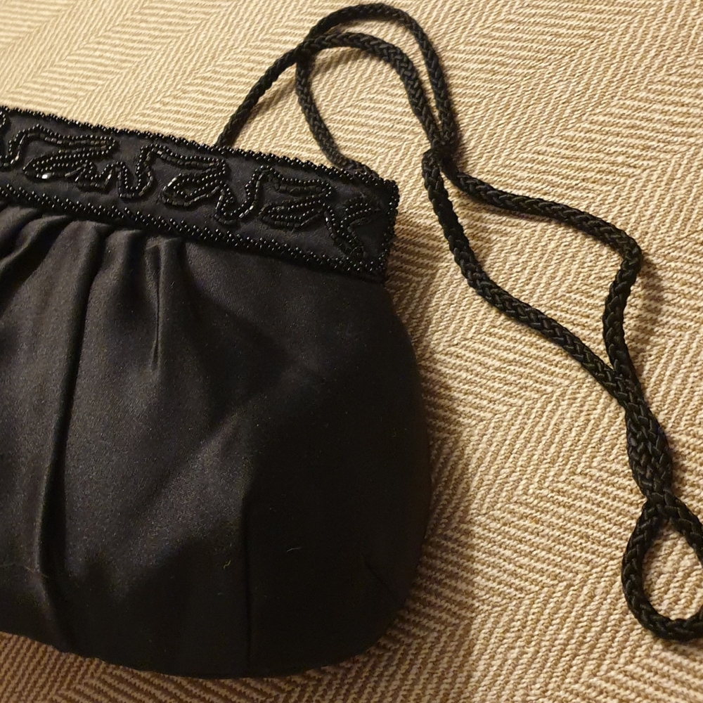 Carla Marchi Black Evening Bag w/Beads - Picture 12 of 16